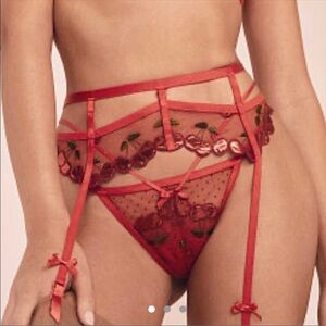 For Love & Lemons Cerise Cherry Garter